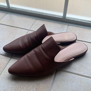 J.Crew Pointed-Toe Leather Mules